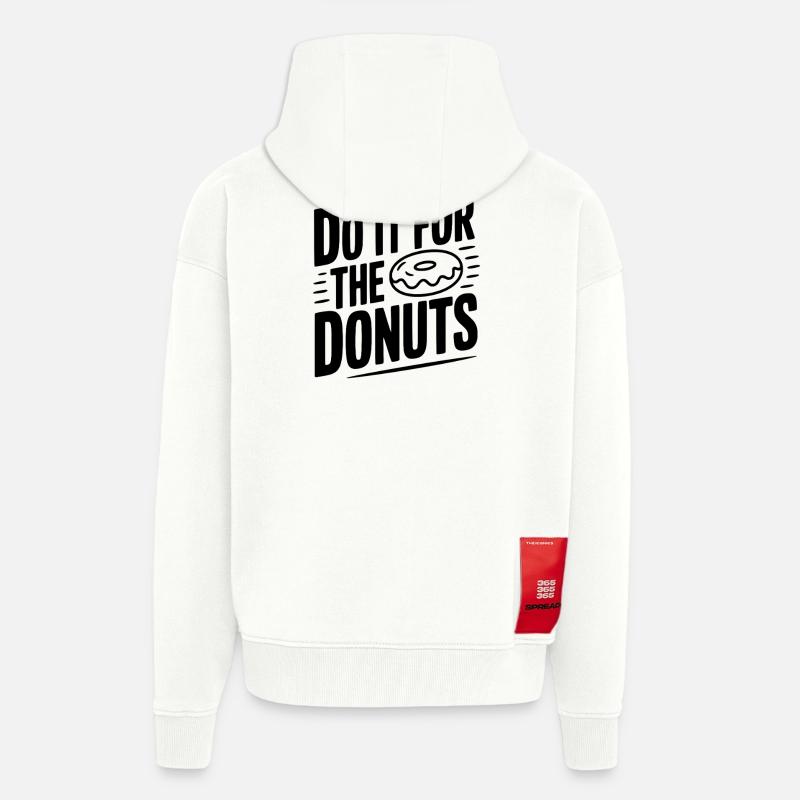 Faites-le pour les beignets - Veste à capuche bio épaisse oversize fabriqué en UE - OFF WHITE