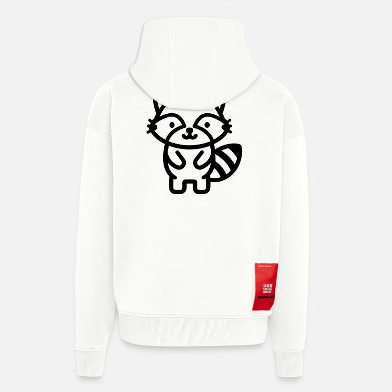 raton laveur - Veste à capuche bio épaisse oversize fabriqué en UE - OFF WHITE