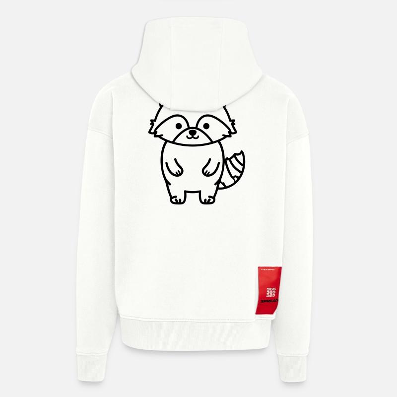 Waschbär - Zip Hoodie - made by SPREAD - OFF WHITE