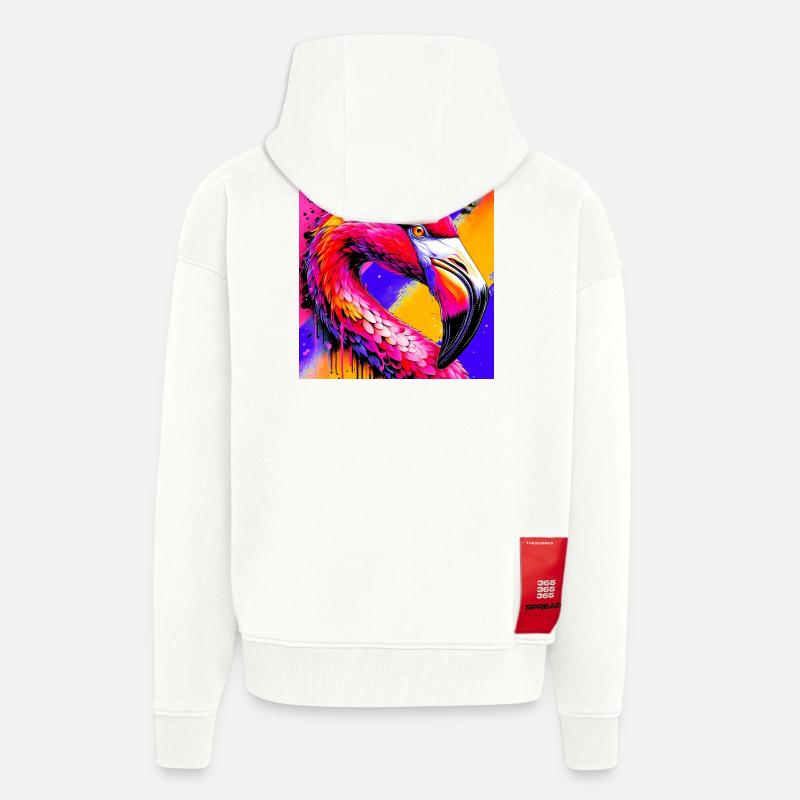 Flamant - Veste à capuche bio épaisse oversize fabriqué en UE - OFF WHITE