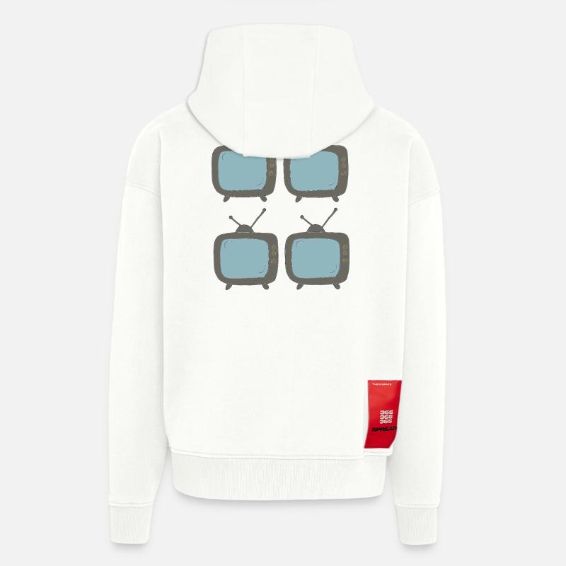 fernseher_4fach - Zip Hoodie - made by SPREAD - OFF WHITE