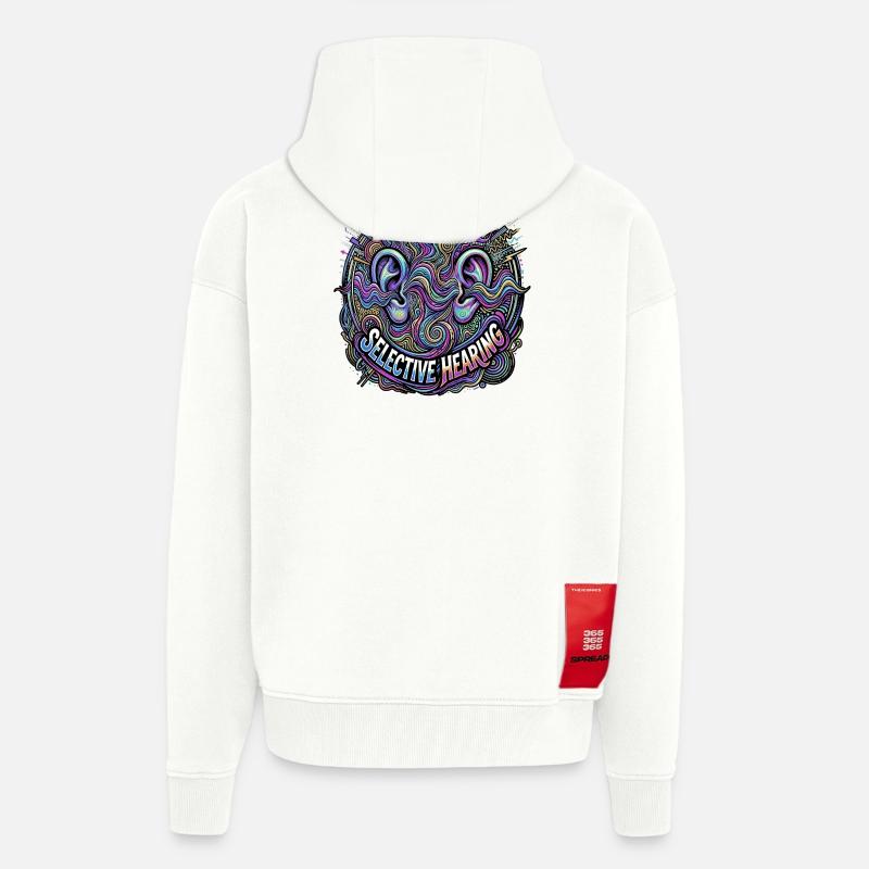 selective hearing - Zip Hoodie - made by SPREAD - OFF WHITE