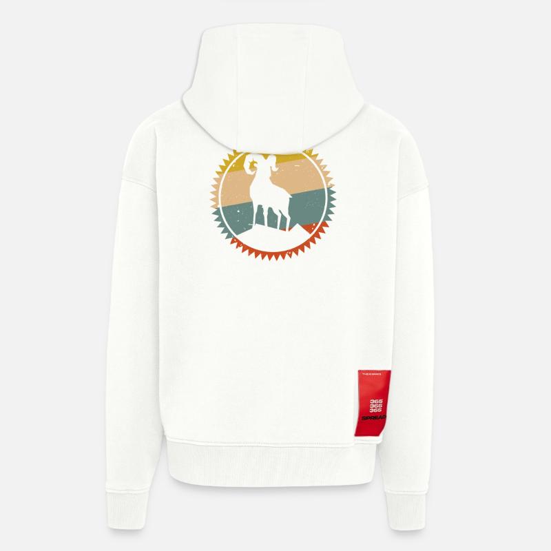 Desert Sunset Kamel Emblem - Zip Hoodie - made by SPREAD - OFF WHITE