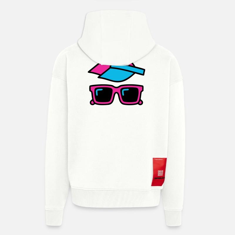 80er Sonnenblende Brille Set - Zip Hoodie - made by SPREAD - OFF WHITE