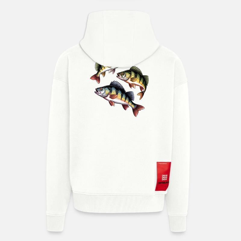 Pêche à la perche - Veste à capuche bio épaisse oversize fabriqué en UE - OFF WHITE