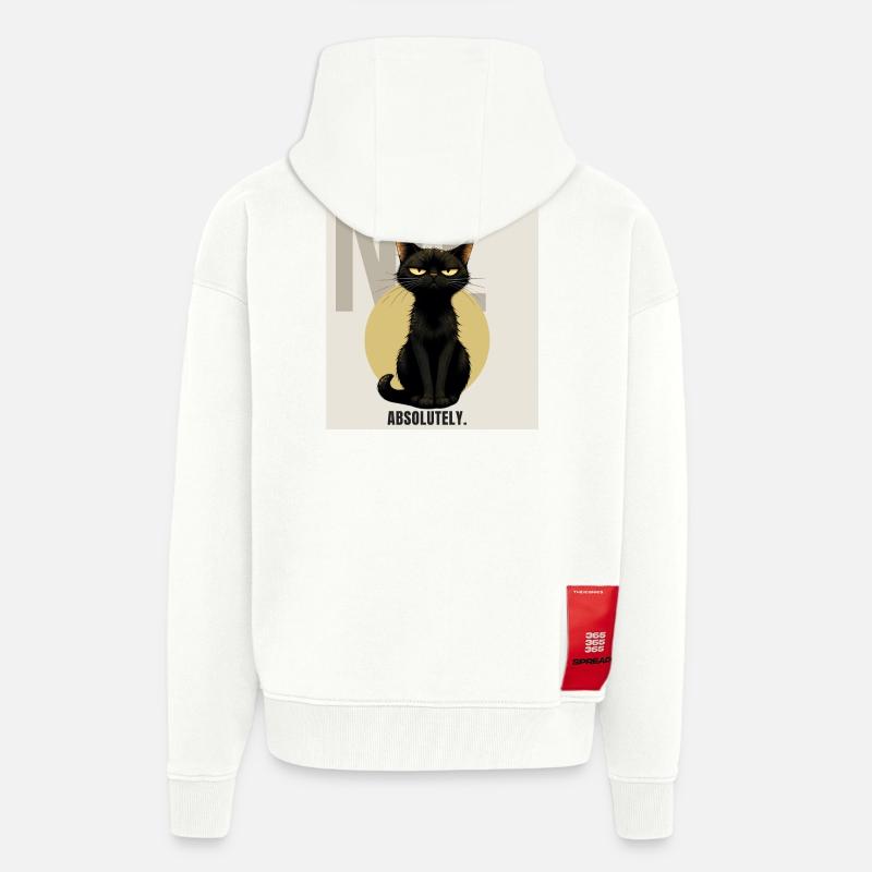 NO Sarcastic Black Cat Design - Zip Hoodie - made by SPREAD - OFF WHITE