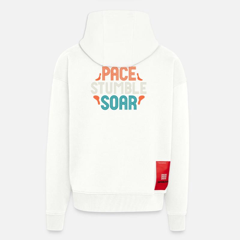 Pace Stumble Soar — Bunte Motivation - Zip Hoodie - made by SPREAD - OFF WHITE