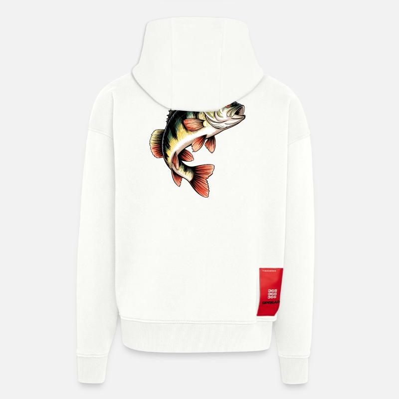 Motif de perche - Veste à capuche bio épaisse oversize fabriqué en UE - OFF WHITE