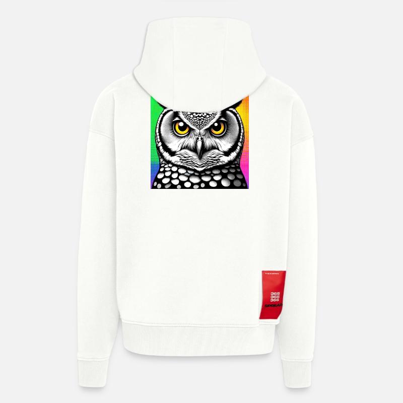 hibou - Veste à capuche bio épaisse oversize fabriqué en UE - OFF WHITE