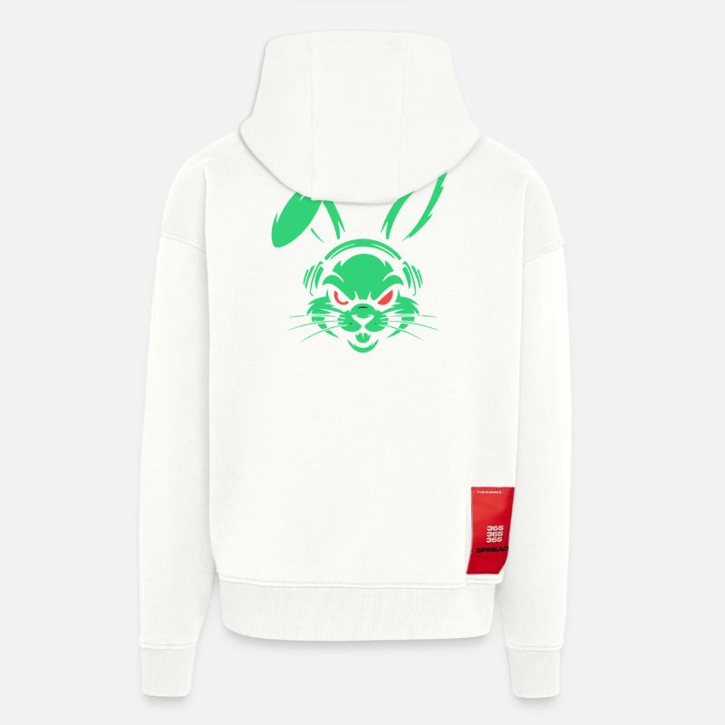 Rythmes néon - Veste à capuche bio épaisse oversize fabriqué en UE - OFF WHITE