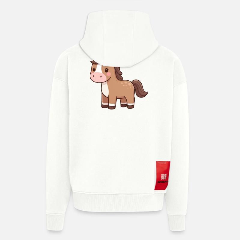 Niedliches Pferd Pferdchen Geschenk Reiter - Zip Hoodie - made by SPREAD - OFF WHITE