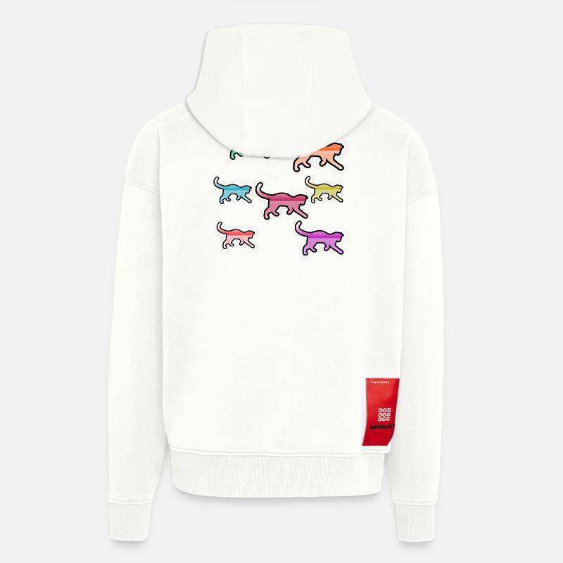 félin - Veste à capuche bio épaisse oversize fabriqué en UE - OFF WHITE