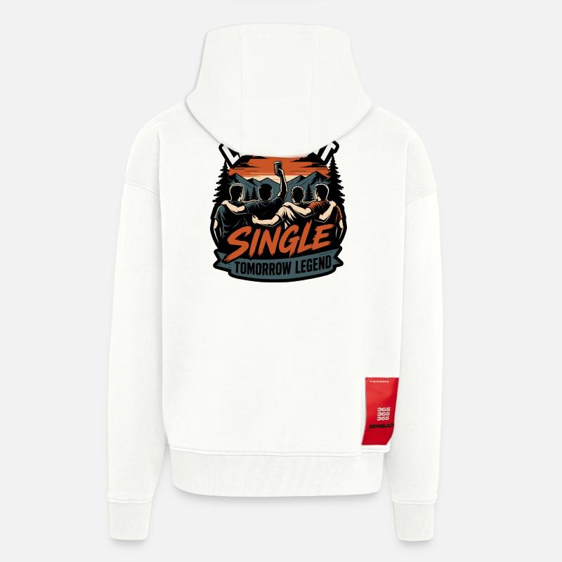 Last Night Single Tomorrow Legend - Zip Hoodie - made by SPREAD - OFF WHITE