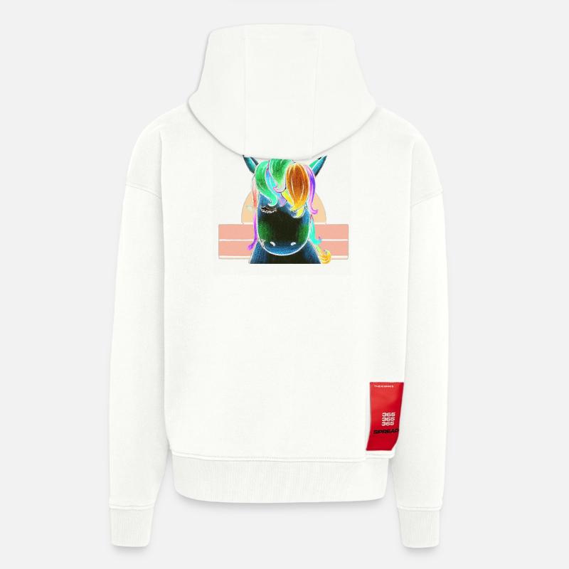 Regenbogen-Einhorn - Zip Hoodie - made by SPREAD - OFF WHITE