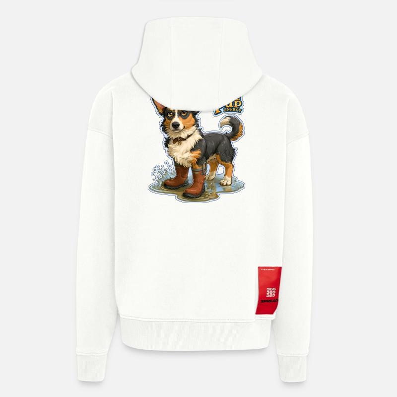 Puddle Pup Energie: Splash Boots - Zip Hoodie - made by SPREAD - OFF WHITE