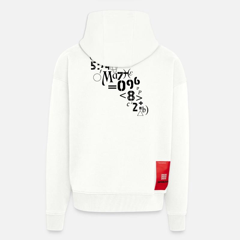 Mathématicien Mathématique Analyste Nombres Symboles - Veste à capuche bio épaisse oversize fabriqué en UE - OFF WHITE