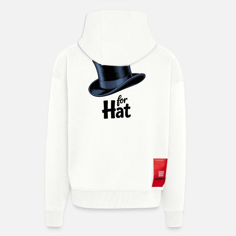 Graphisme magique haut-de-forme - Veste à capuche bio épaisse oversize fabriqué en UE - OFF WHITE