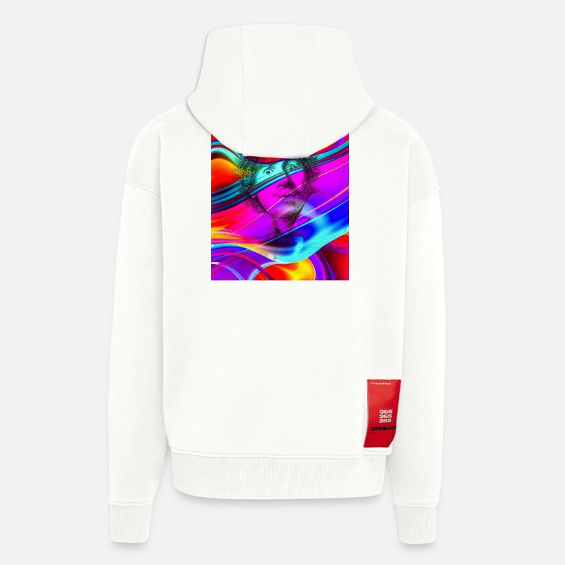 Psychedelisches Porträt im Farbfluss - Zip Hoodie - made by SPREAD - OFF WHITE