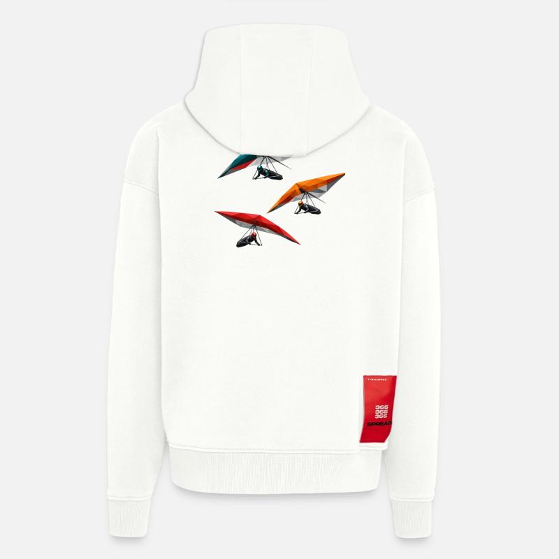 Trio polygonal des deltaplanes - Veste à capuche bio épaisse oversize fabriqué en UE - OFF WHITE