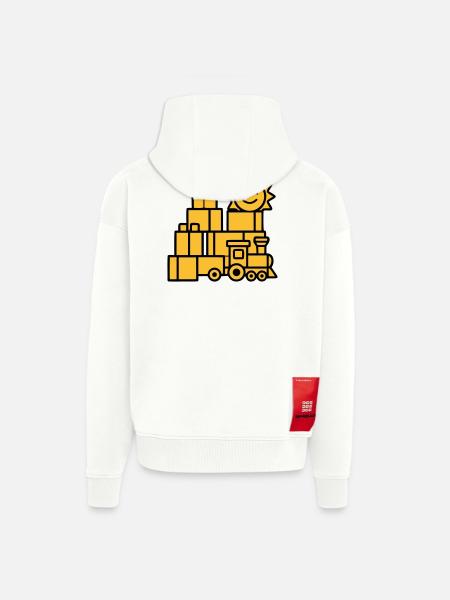 Building Blocks Railway Toys - Zip Hoodie - made by SPREAD - OFF WHITE
