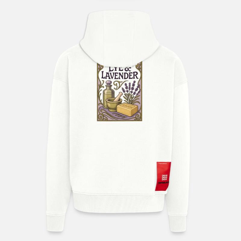 Lye & Lavender | Soap boiling - Zip Hoodie - made by SPREAD - OFF WHITE