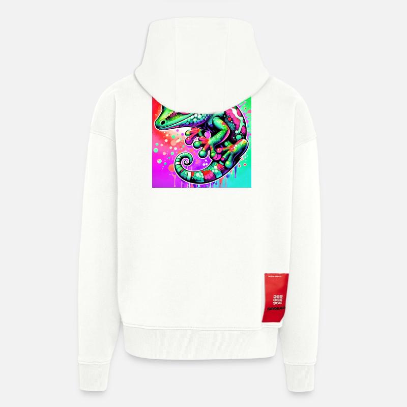 Gecko - Veste à capuche bio épaisse oversize fabriqué en UE - OFF WHITE