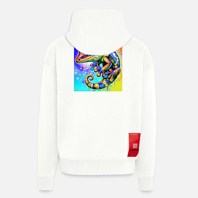 Gecko - Veste à capuche bio épaisse oversize fabriqué en UE - OFF WHITE