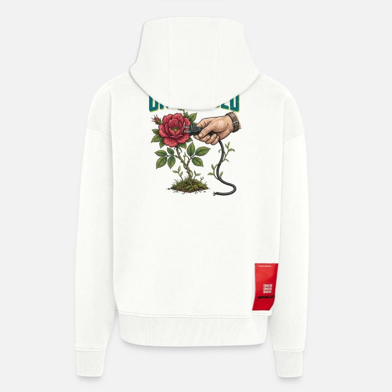 Débranché - Veste à capuche bio épaisse oversize fabriqué en UE - OFF WHITE