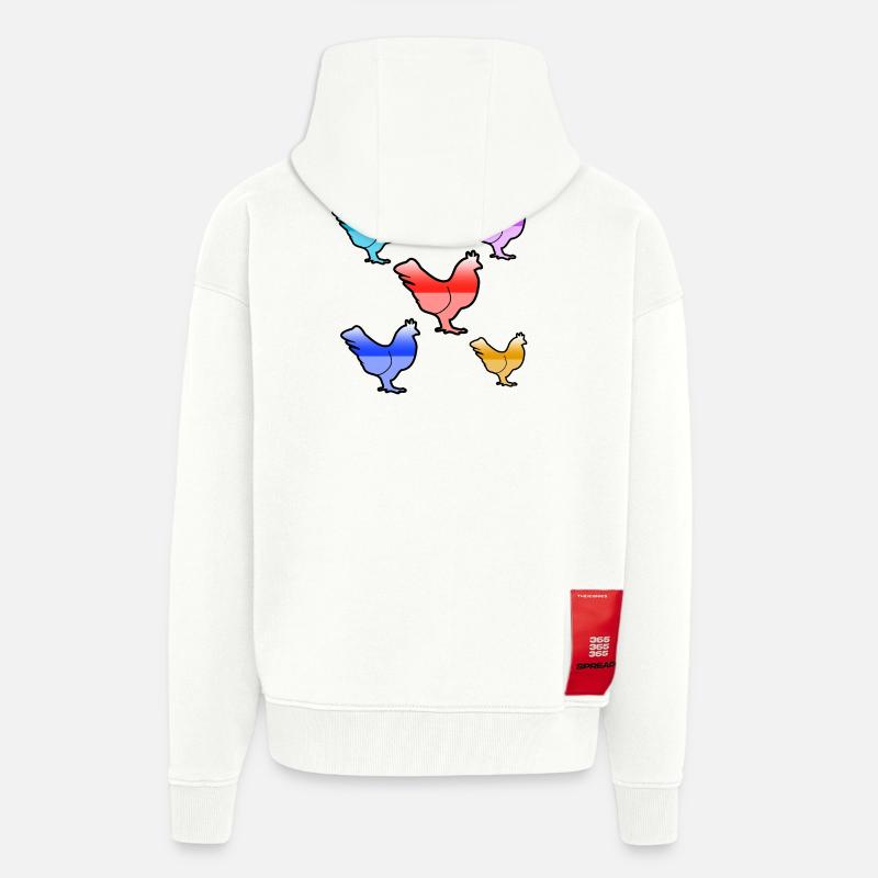 Poulets - Veste à capuche bio épaisse oversize fabriqué en UE - OFF WHITE
