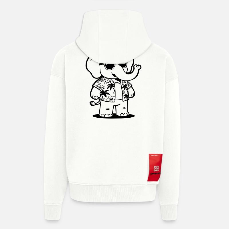 elephant vacation - Zip Hoodie - made by SPREAD - OFF WHITE