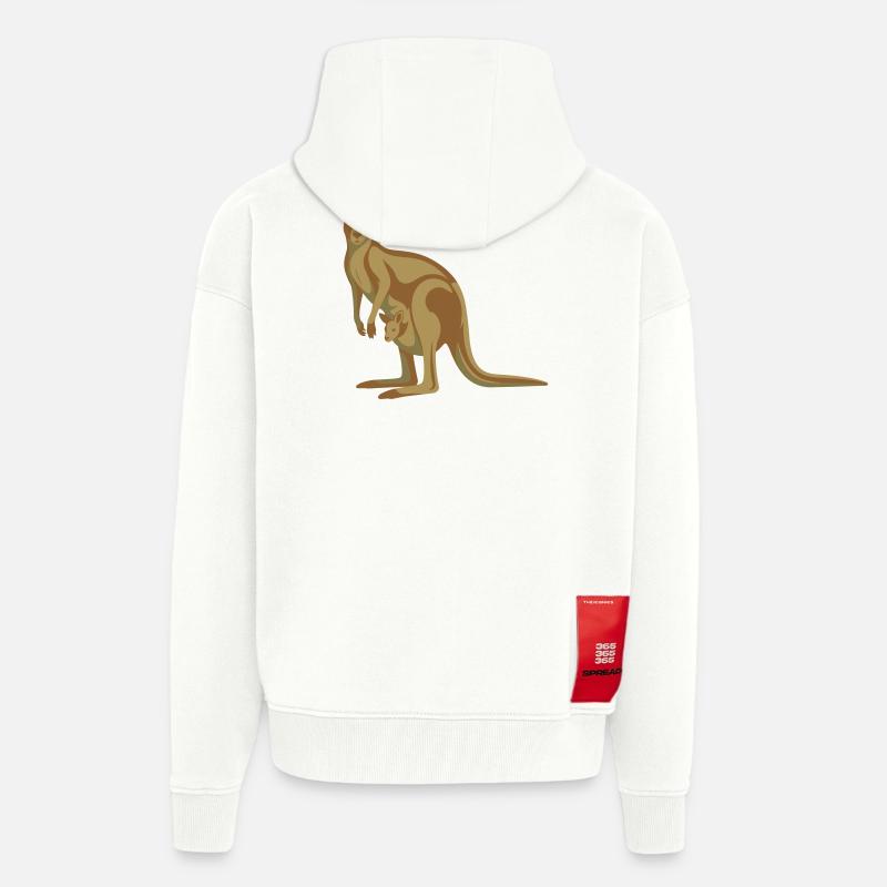 Känguru Mutter mit Nachwuchs - Zip Hoodie - made by SPREAD - OFF WHITE