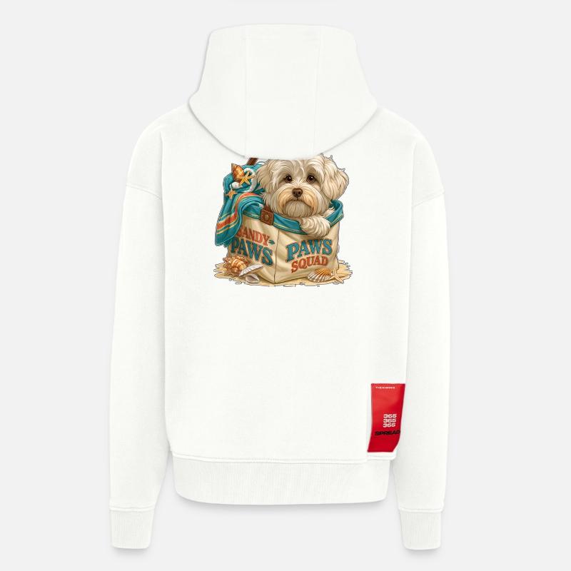 Sandy Paws Squad Beach Pup - Zip Hoodie - made by SPREAD - OFF WHITE