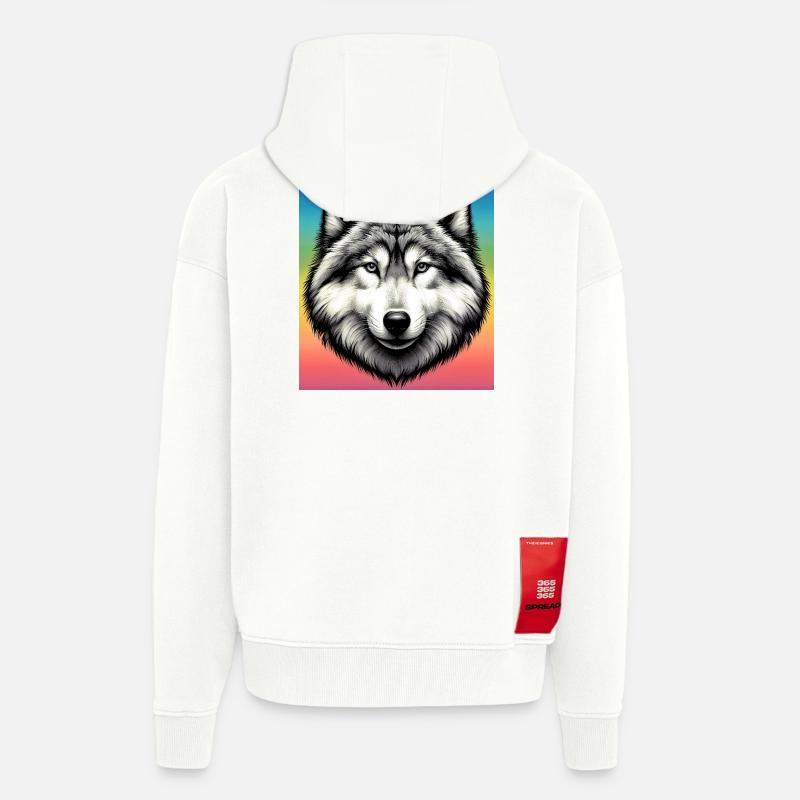 Wolf - Zip Hoodie - made by SPREAD - OFF WHITE