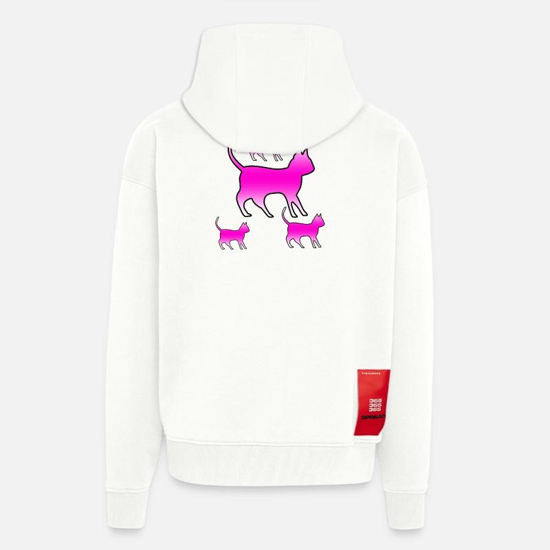 félin - Veste à capuche bio épaisse oversize fabriqué en UE - OFF WHITE