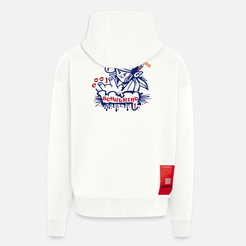 Écolier - Veste à capuche bio épaisse oversize fabriqué en UE - OFF WHITE