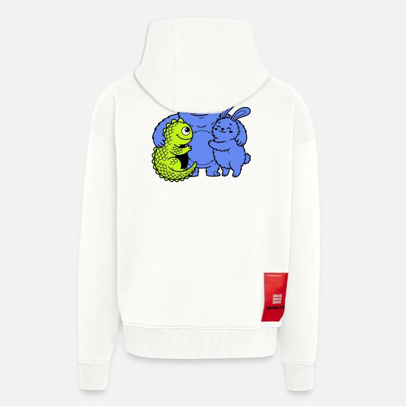 cute monsters - Zip Hoodie - made by SPREAD - OFF WHITE