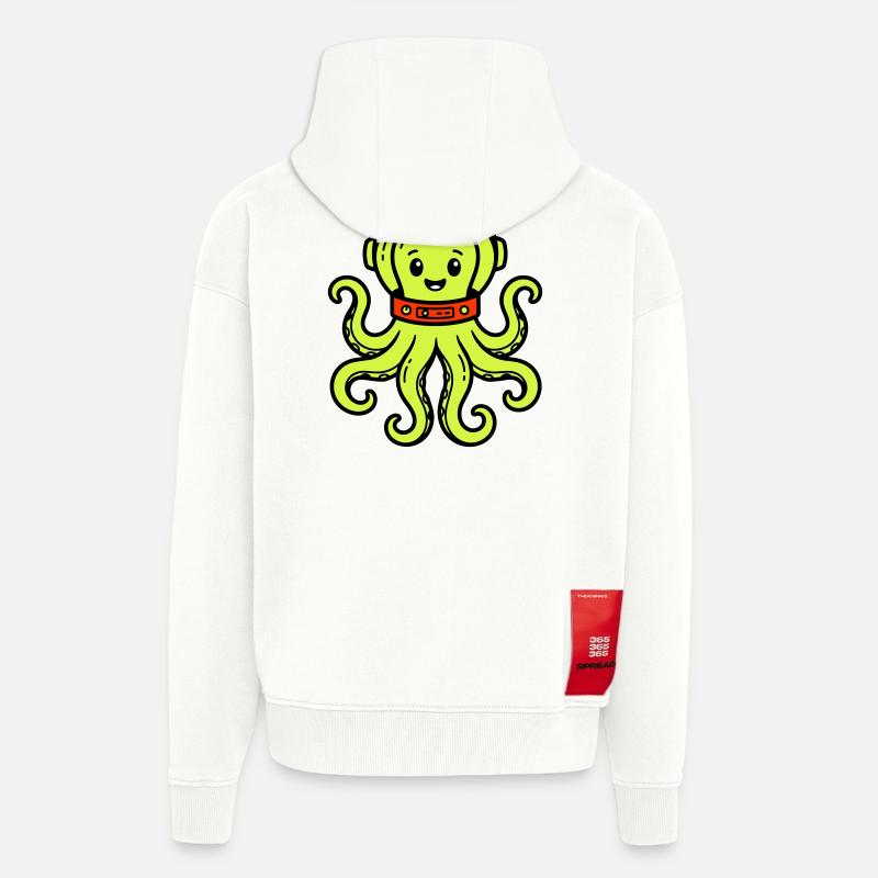 Niedlicher Alien - Zip Hoodie - made by SPREAD - OFF WHITE
