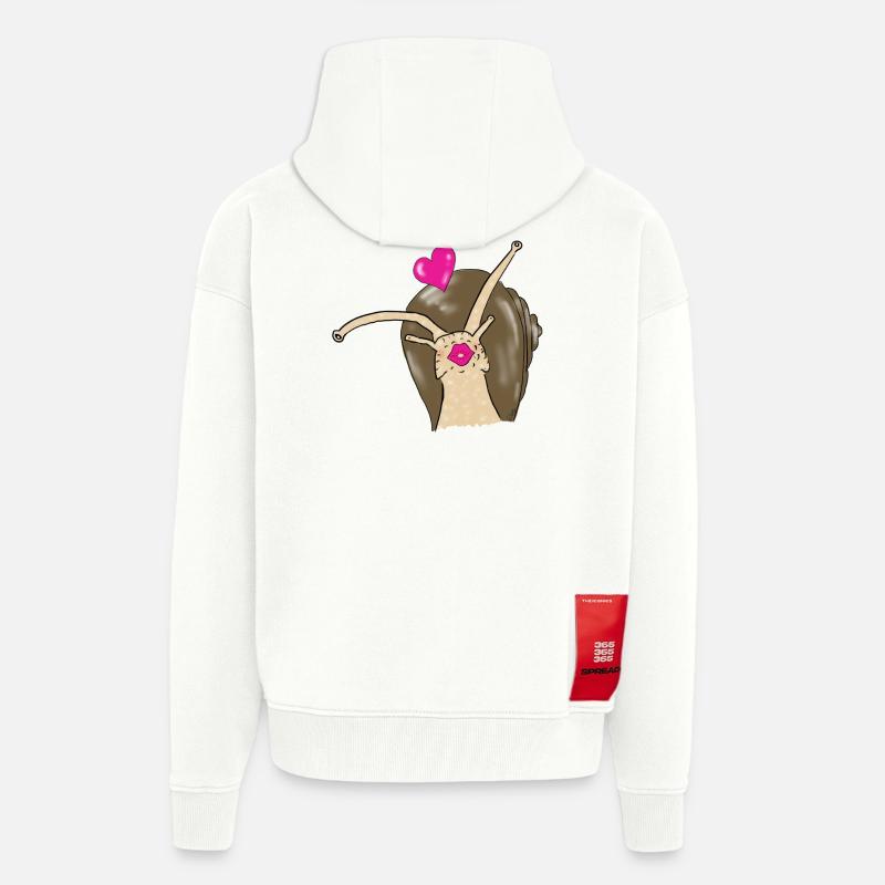 escargot - Veste à capuche bio épaisse oversize fabriqué en UE - OFF WHITE