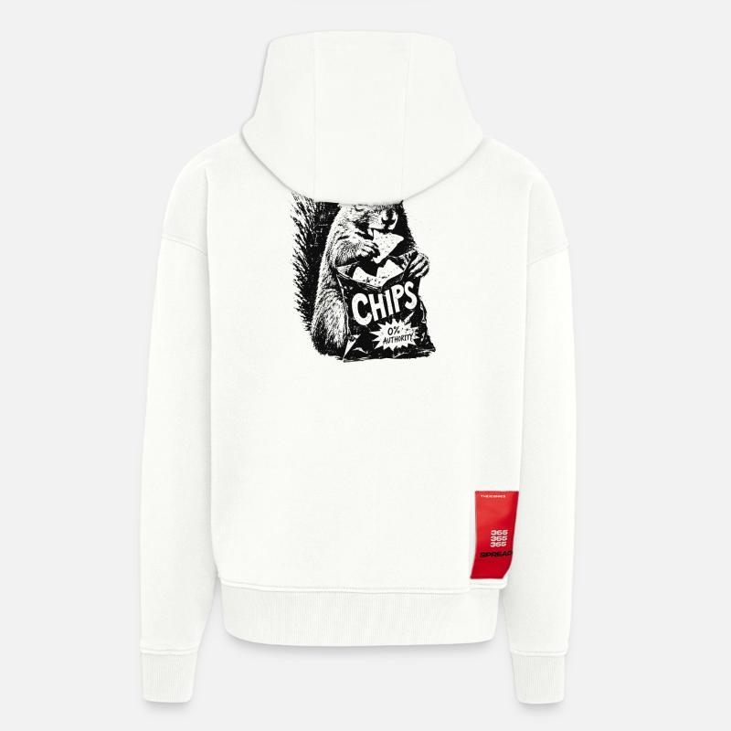 Chips Squirrel - Zip Hoodie - made by SPREAD - OFF WHITE