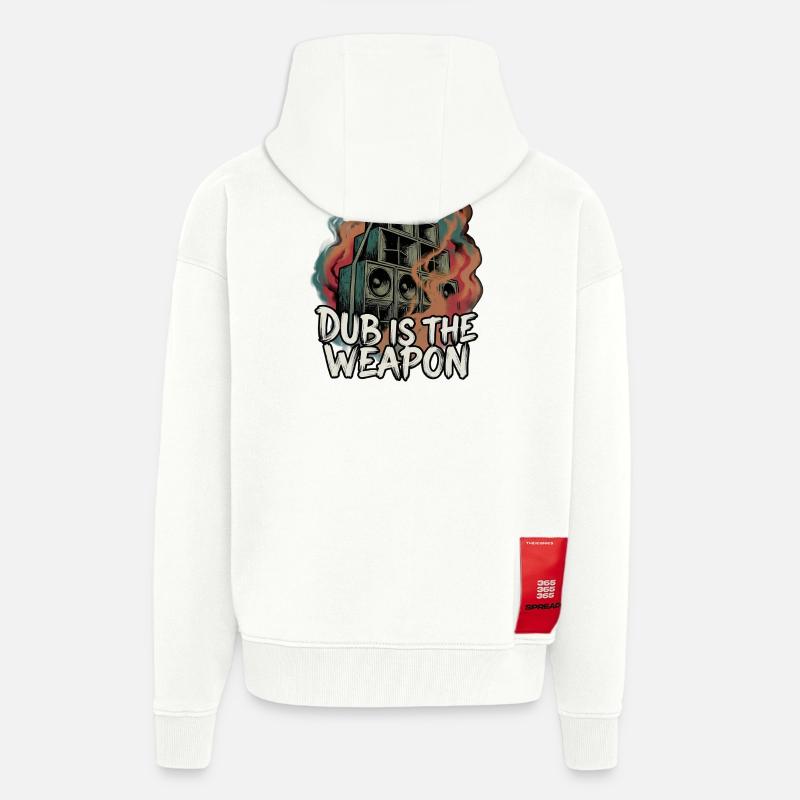 Système de son Dub Reggae - Veste à capuche bio épaisse oversize fabriqué en UE - OFF WHITE