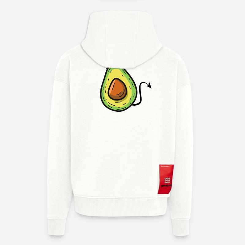 Avocat Démon Pop Cartoon - Veste à capuche bio épaisse oversize fabriqué en UE - OFF WHITE