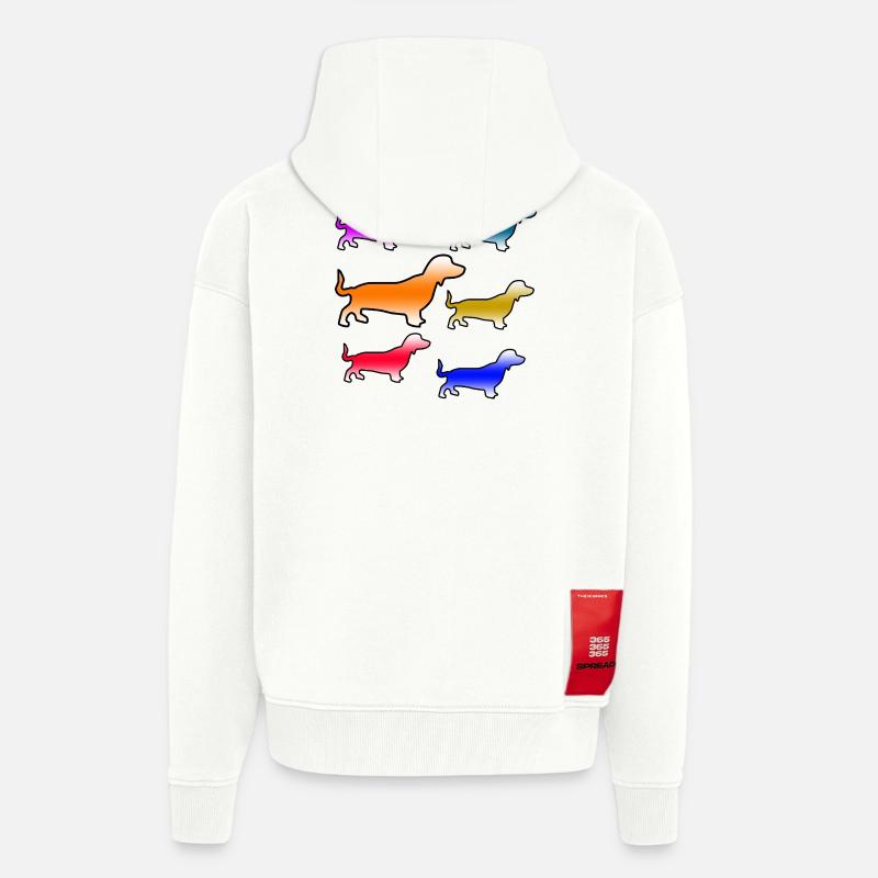 Teckel - Veste à capuche bio épaisse oversize fabriqué en UE - OFF WHITE