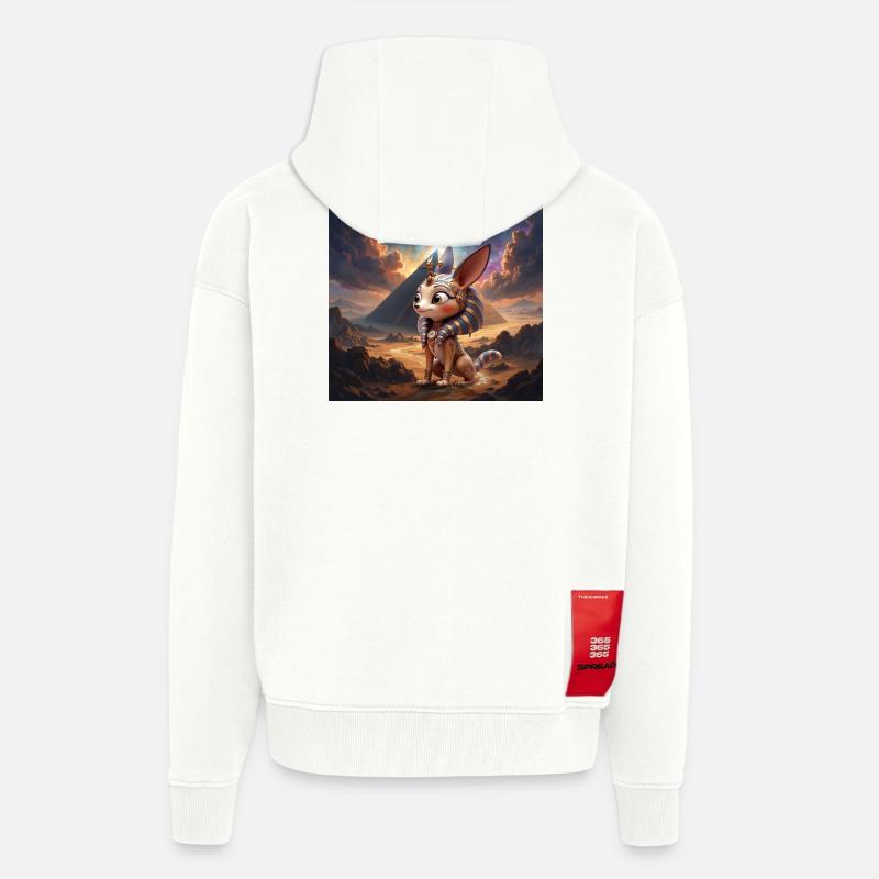 Pharaoh cat in stellar desert - Zip Hoodie - made by SPREAD - OFF WHITE