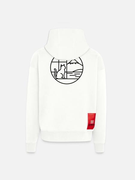 Fuji - Veste à capuche bio épaisse oversize fabriqué en UE - OFF WHITE