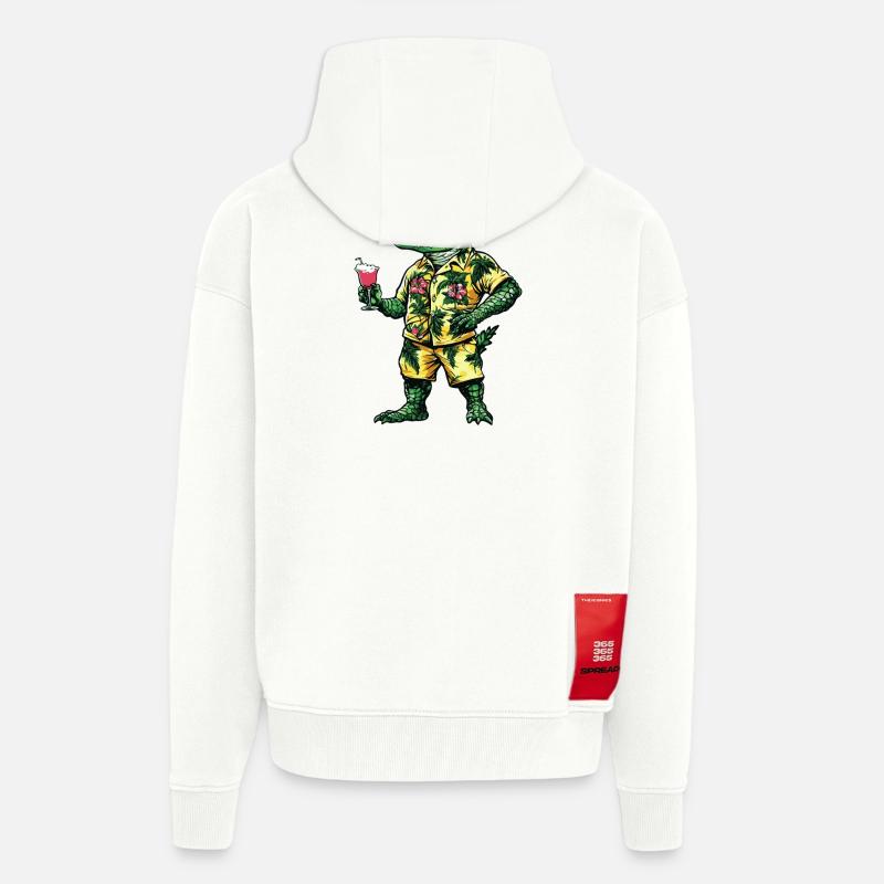 Alligator Comic Sommer - Zip Hoodie - made by SPREAD - OFF WHITE