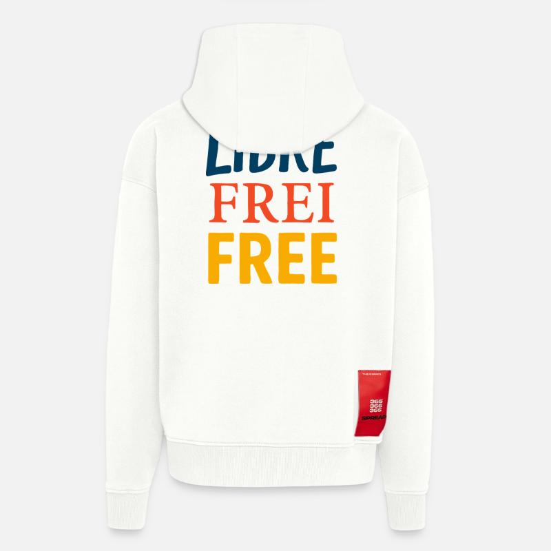 Libre - Veste à capuche bio épaisse oversize fabriqué en UE - OFF WHITE