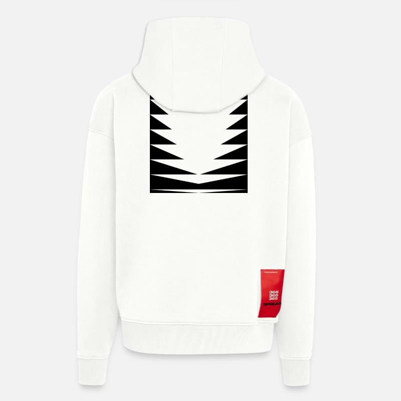 Triangles Pattern design - Zip Hoodie - made by SPREAD - OFF WHITE