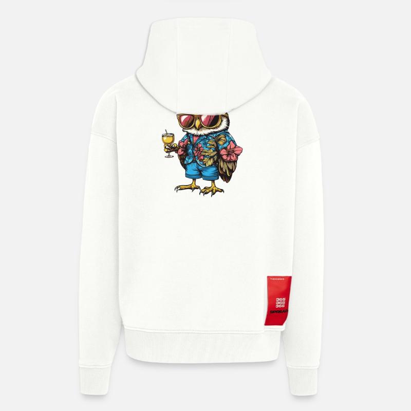 Owl Comic Summer - Zip Hoodie - made by SPREAD - OFF WHITE