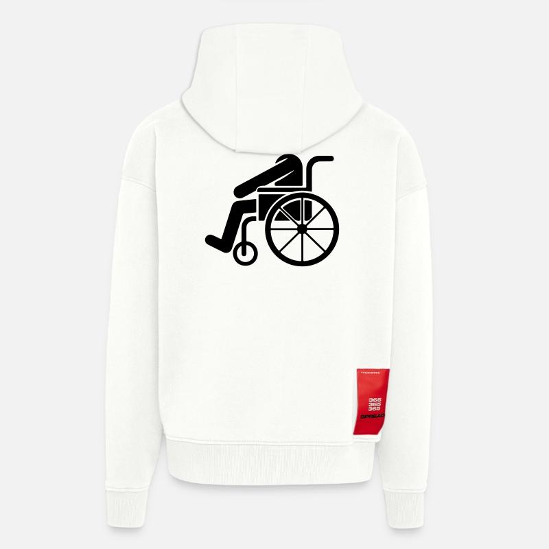Mann im Rollstuhl - Zip Hoodie - made by SPREAD - OFF WHITE