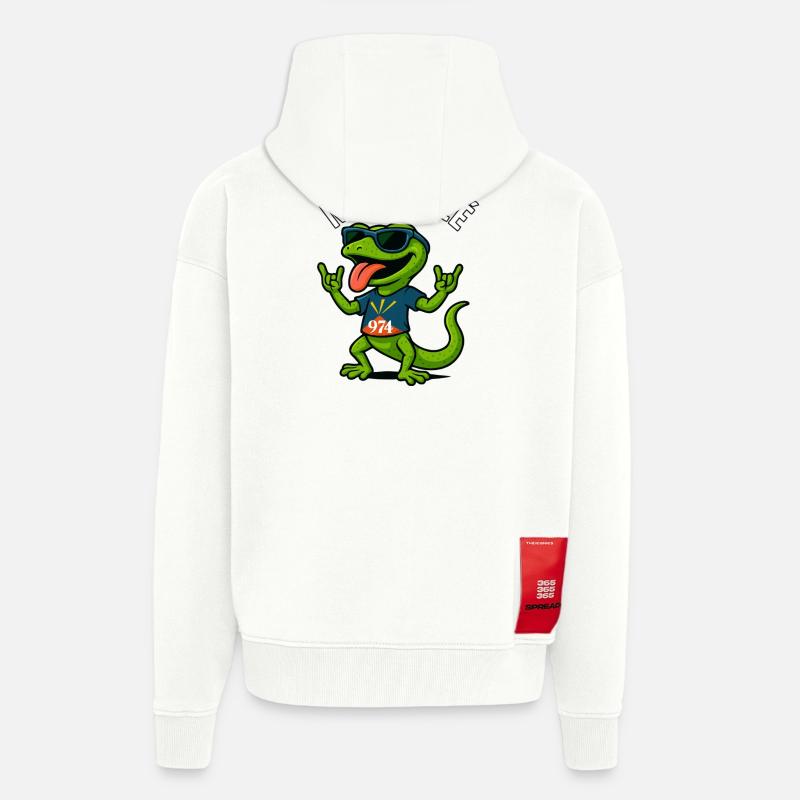 Mi lé Gazé 974 - Veste à capuche bio épaisse oversize fabriqué en UE - OFF WHITE